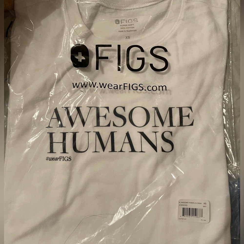 Figs scrub set & awesome humans long sleeve